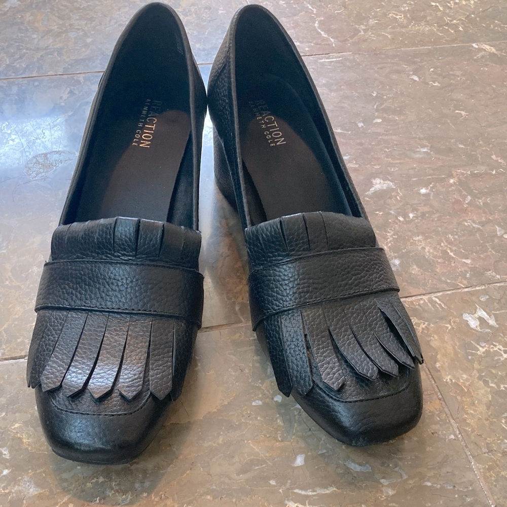 Reaction Kenneth Cole Block Heel Kiltie Loafers sz 12